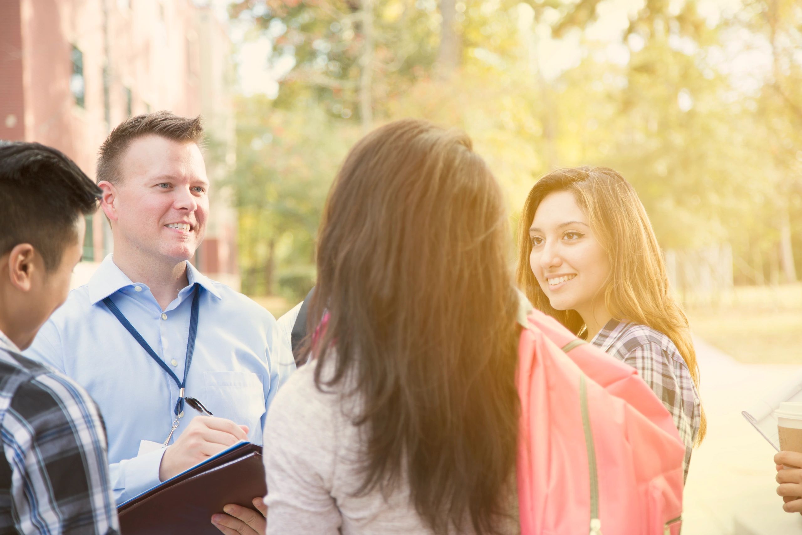 Prospective students receiving a campus tour
